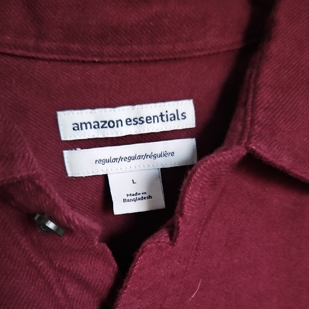 Amazon Essentials Maroon Button-Up Shirt - Picture 2 of 4